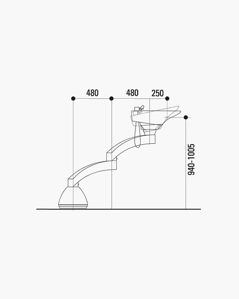 Contura swing PLUS - Black pedestal sink - Black basin
